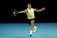 Carlos Alcaraz in action at the 2024 Australian Open.